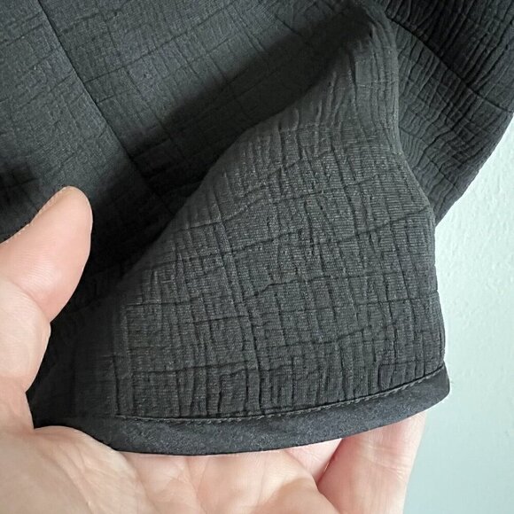 Eileen Fisher Women's Bomber Jacket Size XL Lagenlook Black Textured Silk Blend - Picture 7 of 9